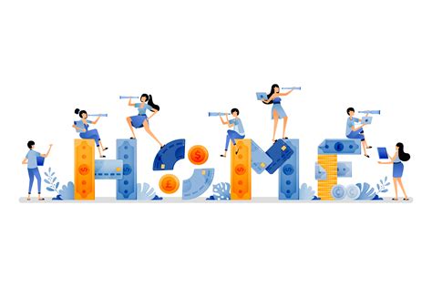 Piles of Money That Make Up Word HOME Graphic by setiawanarief111 ...