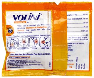 Volini Activ Pain Relif Gel 6gm - Uses, Side Effects, Dosage, Price ...