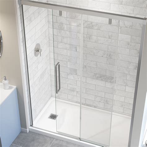 Uptown 56-59 x 76 in. 8 mm Sliding Shower Door for Alcove Installation ...
