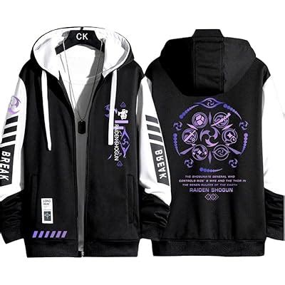 WGNNAA Anime Zippered Hoodie - Genshin Impact Raiden Shogun India | Ubuy