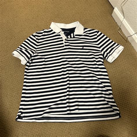 Nautica Men's Black and White Polo-shirts | Depop