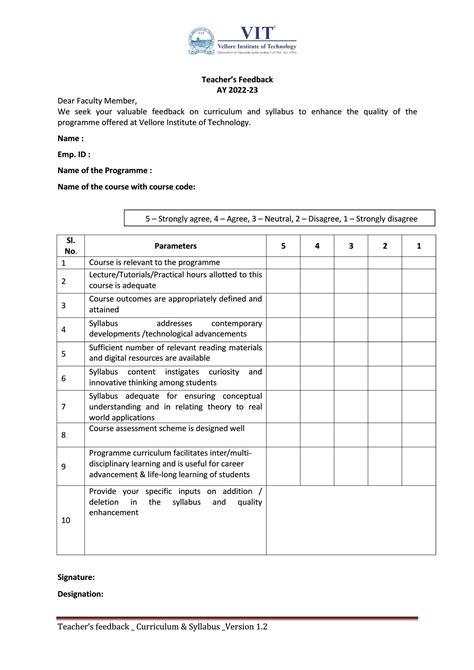 Stakeholder Feedback Templates AY 2022-2023