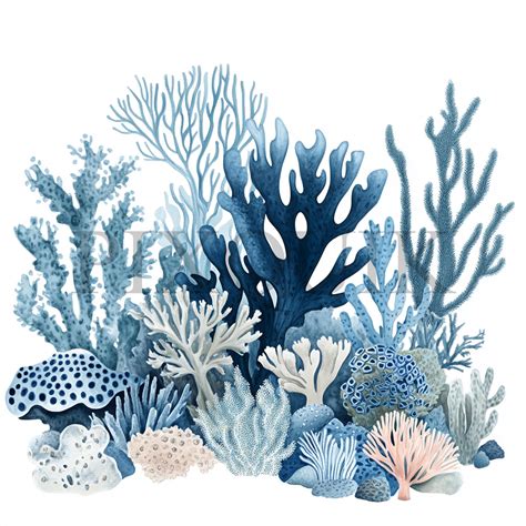 Coral Reef Clipart 10 Jpg's and PNG Files Card Making Digital Paper ...