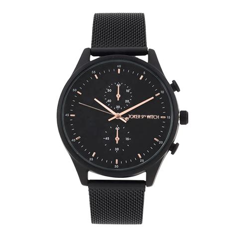 Buy Joker & Witch Beetle All Black Dial Mesh Strap Analog Men's Watch ...