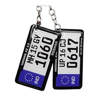 UNIQUE GIFTS Personalized Gel Coated Vehicle Number Plate Printed Key ...