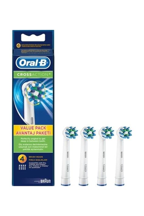 Oral-B Cross Action Replacement Brush Heads Eb50 - Pack of 4 : Amazon ...