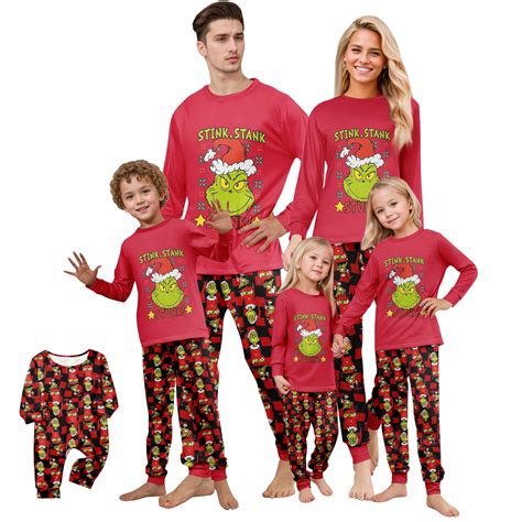 Green Pajamas Print Cute Family Set Pajamas, Home Clothes, Family Set ...