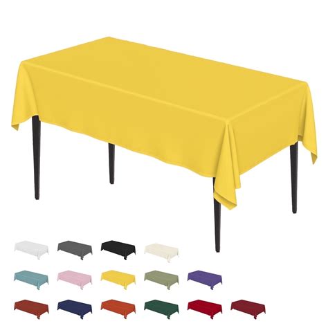 Smile Fitable Yellow Table Cloth 60x84 Inch Washable Polyester Wrinkle ...