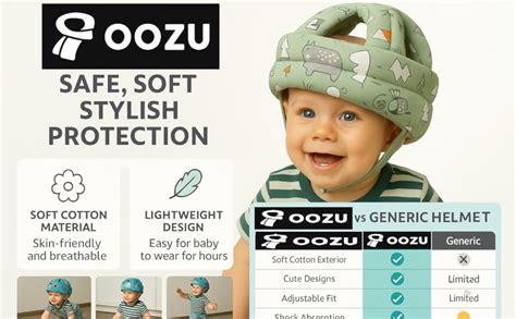 OOZU Baby Infant Toddler Helmet No Bump Safety Head Cushion Bumper ...