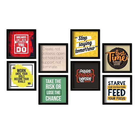 PAPER PLANE DESIGN Framed Quotes Poster Set of 8 for Office Walls ...