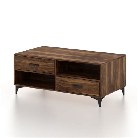 BOLT Solid Sheesham Wood Coffee Table With Four Drawers - 3 Years Warr ...