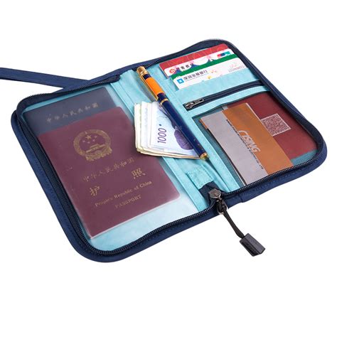 护照机票夹拉链多功能出差旅行护照保护套便携出国留学证件收纳包-Taobao