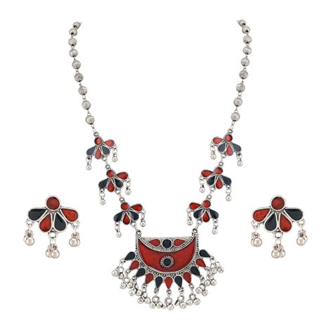 Shreyadzines Silver Oxidised Beads Long Adjustable Vintage Traditional ...