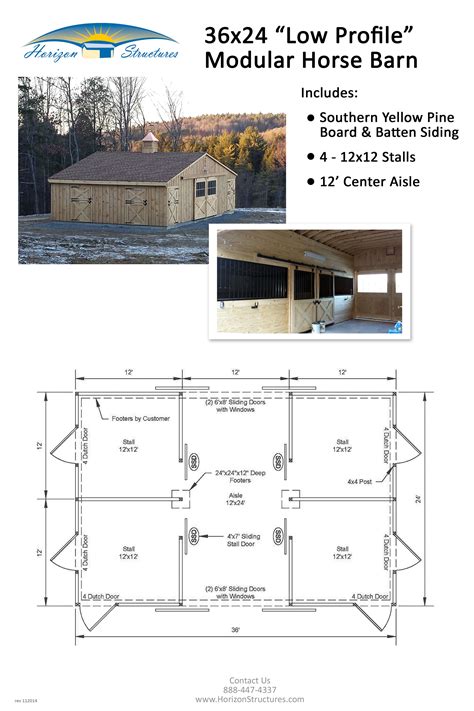 2 Stall Horse Barn Plans