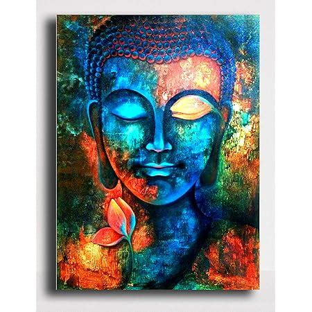 Pixel Artz Blue Buddha II Religious Canvas Painting (Fabric, Large ...