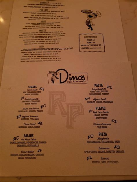 Menu at Restaurant Progress, Phoenix