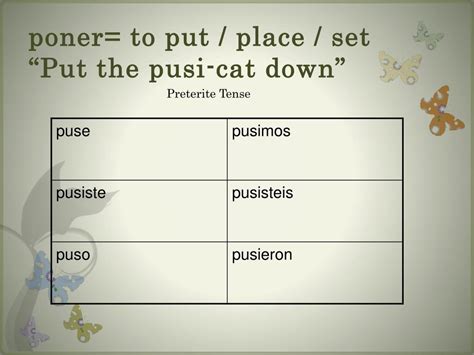 PPT - Poner in the Preterite Tense PowerPoint Presentation, free ...