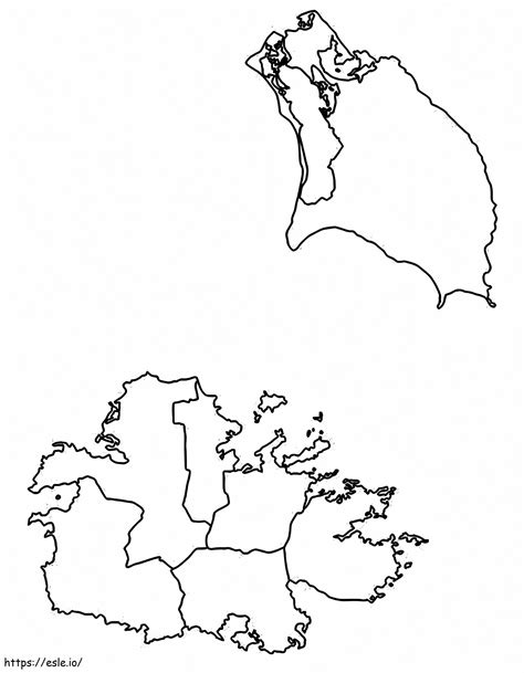 Map Of Antigua And Barbuda coloring page