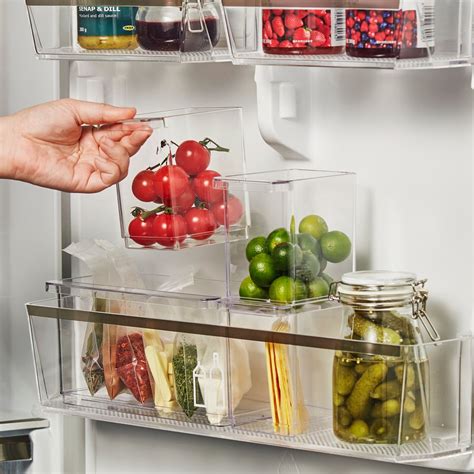 KLIPPKAKTUS storage box for fridge, set of 3, transparent - IKEA