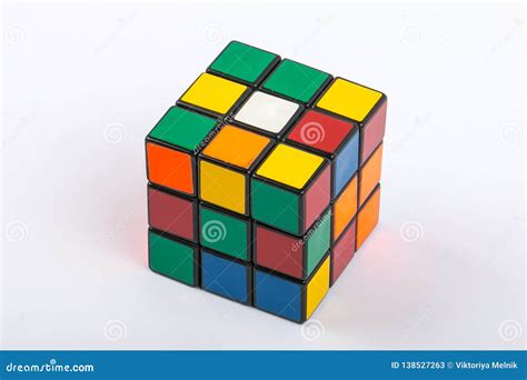 Colorful Rubik`s Cube With Mixed Colors. Isolated On White Background ...