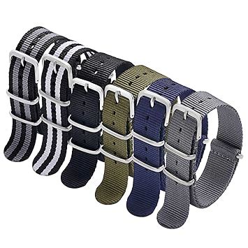 Carty NATO Strap 6 Packs 22mm Watch Band Nylon ReplSPACEment Watch ...