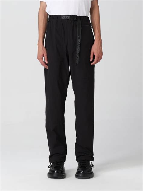 OFF-WHITE: Pants men - Black | Off-White pants OMCA230C99FAB001 online ...