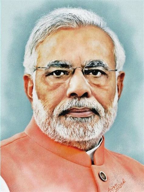 ravgar Prime Minister Of India - Portrait Of Narendra Modi NaMo Canvas ...