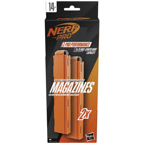 Buy NERF Pro AccuStrike Half-Length Magazines, 2X 15-Dart Magazines ...