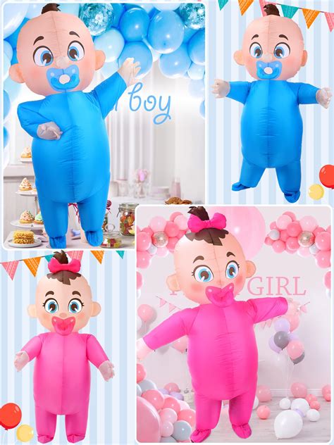 Ramede 2 Pcs Giant Inflatable Baby Costume 96 Inch Gender Reveal ...