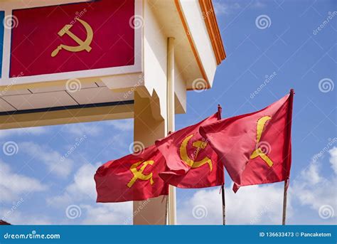 Hammer and Sickle Flags and Decoration Stock Image - Image of sickle ...