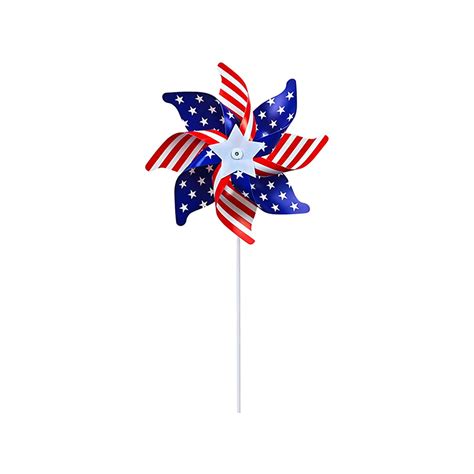 XUYAN 10 Pack American Flag Patriotic Windmill Wind for Yard Garden ...