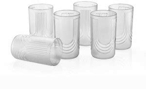 SHREE (Pack of 6) U Shape Polycarbonate Drinking Glasses Glass Set ...