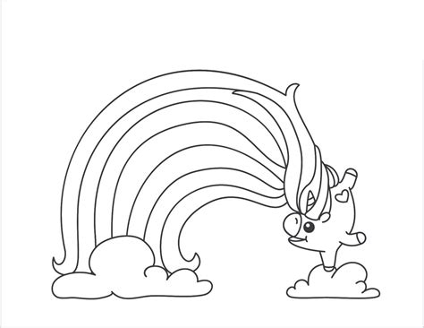 Rainbow Unicorn coloring page - Download, Print or Color Online for Free