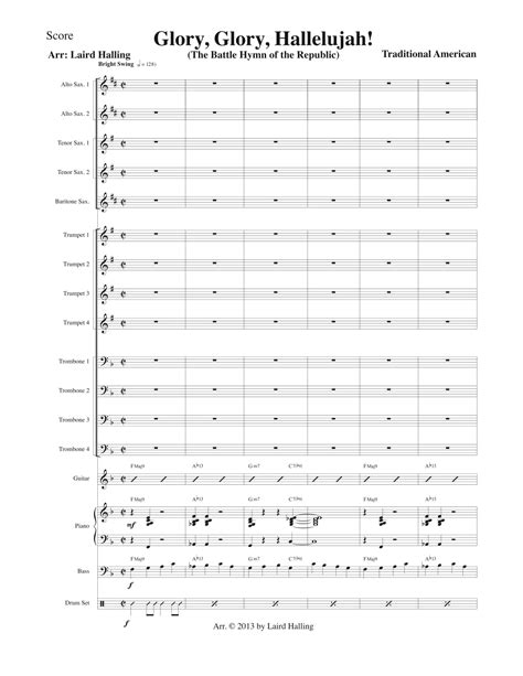 Glory, Glory, Hallelujah (arr. Laird Halling) Sheet Music | Traditional ...
