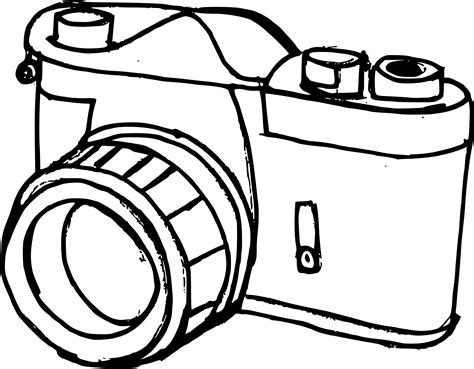Vintage Camera Drawing Easy Sketch Coloring Page