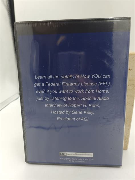 AGI: How To Get Your Federal Firearms License Audio CD NEW American ...