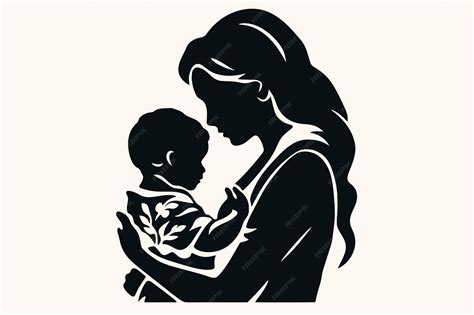 Premium Vector | Mother and child silhouette art