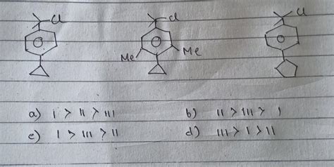 identify the correct order for SN1 reaction.please give the answer with ...
