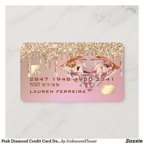 Pink Diamond Credit Card Design | Zazzle in 2024 | Credit card design ...