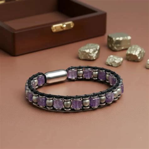 The Perfect Companion Pyrite Amethyst Stone Bracelet