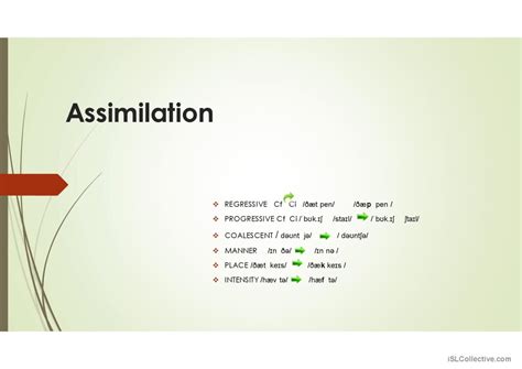 Assimilation general readin…: English ESL powerpoints