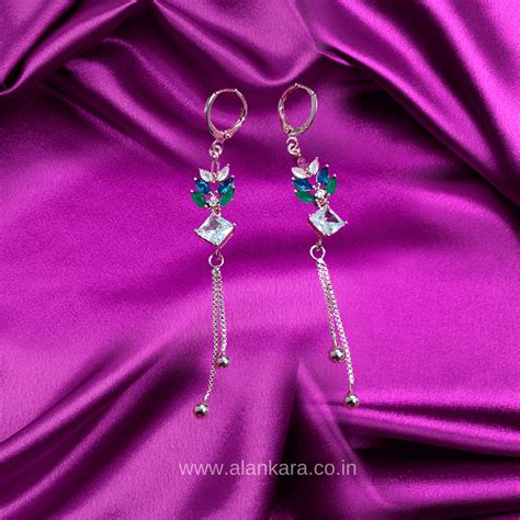 Multicolor Crown Dangler– Women's western Earrings |Alankara