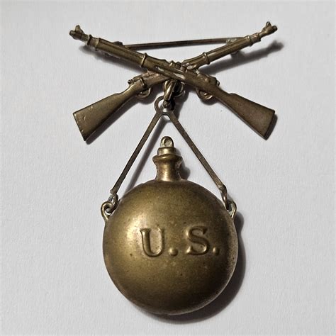 Spanish American War SWEETHEART Canteen Pin US Infant… - Gem