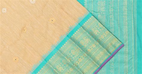 Gadwal Linen Butta Cream Saree | Kankatala