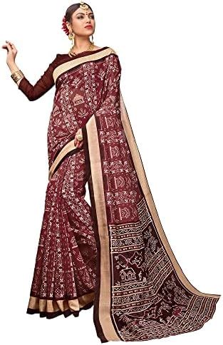 AKHILAM Women's Sambalpuri Warli Printed Bhagalpuri Silk Batik saree ...