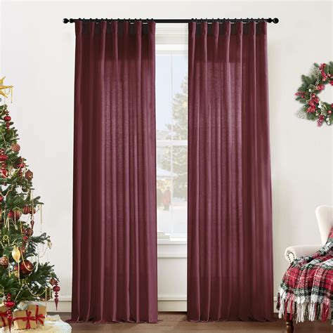 Amazon.com: XTMYI Burgundy Curtains 84 Inches Long 2 Panels,Vintage ...