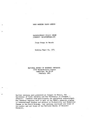 Fillable Online NBER WORKING PAPER SERIES NATIONAL BUREAU ... Fax Email ...