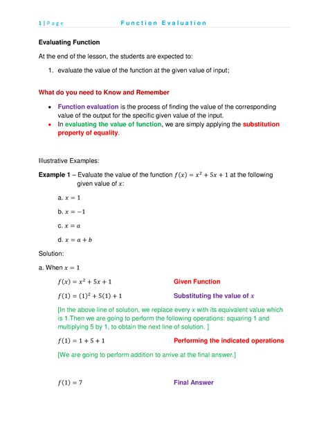 Image result for Evaluate Function Operations