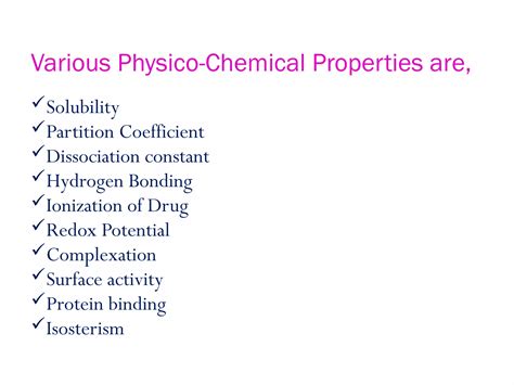 Physicochemical properties of drug | PPT