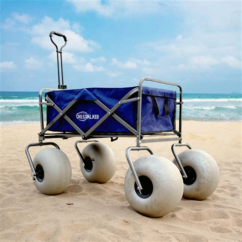 Amazon.com: CRESTWALKER Upgraded Beach Wagon with 13'' Balloon Wheels ...